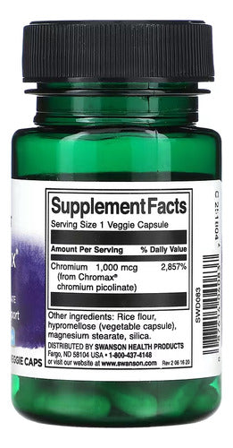 Swanson Chromax Policolinato De Cromo 1000mg 60 Caps