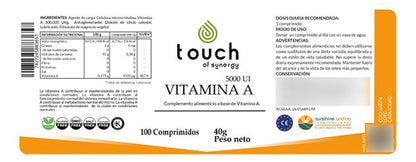 Touch Of Synergy - Vitamina A 5000ui - 100 Comprimidos