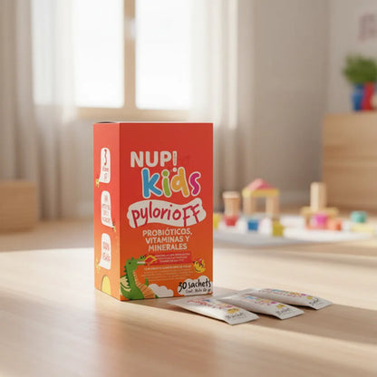 Nup Kids- Pylori Off  Probióticos + Vit D + Prebióticos 30 Sachets 