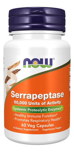 Serrapeptase 60,000 Spu 60 Cápsulas Vegetarianas Now Foods Validez Del Sabor: 23/07