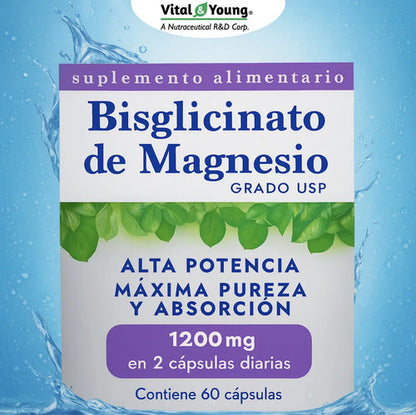 Vital & Young- Bisglicinato De Magnesio 1200 Mg  60 Cápsulas