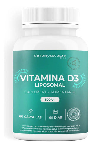 Vitamina D3 Liposomal 800ui 60 Capsulas Vegana Biodisponibilidad Ortomolecular Sin Sabor
