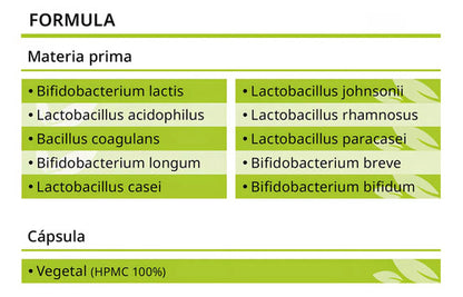 Fuente Vital - Probióticos 100 Billones - 10 Cepas - 60 Cáps