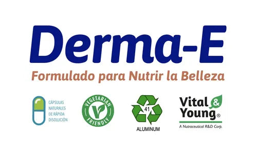 Derma-e Colágeno Hidrolizado, Biotina Activa, Vitamina E, Vitamina C. Vital & Young Belleza Y Piel. Cápsulas. Sin Sabor
