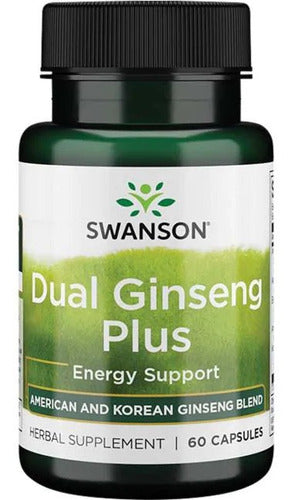 Swanson- Ginseng Plus Dual  con Ashwagandha Y Eleutherococcus 60 Capsulas