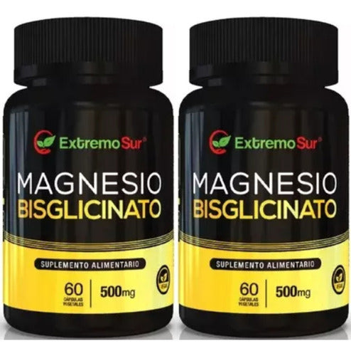 2 Bisglicinato De Magnesio 500mg X 60 Caps Vegetal Sabor Neutro
