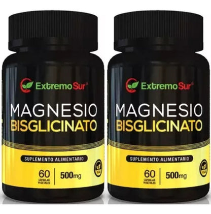 2 Bisglicinato De Magnesio 500mg X 60 Caps Vegetal Sabor Neutro