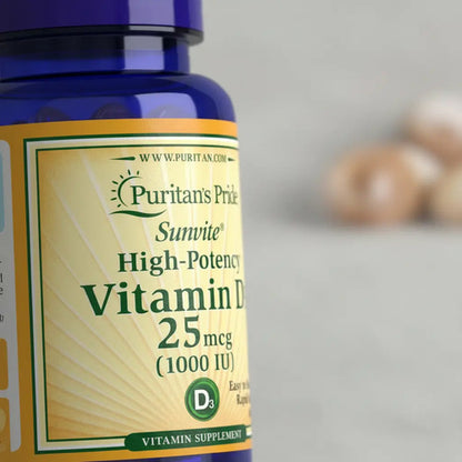 Puritan's Pride - Vitamina D3 25mcg 1000 Iu 100 Cáps Blandas N/a