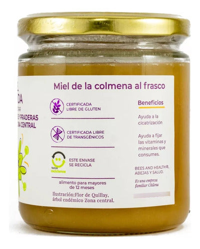 Bees & Health- Miel Cruda & Sin Filtrar De Bosques Y Praderas Multiflora 500 Gramos