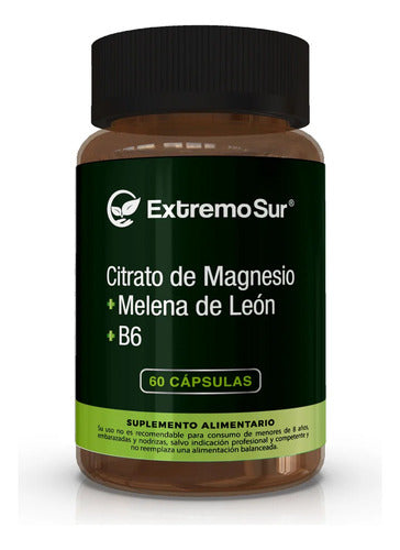 Extremo Sur- Citrato De Magnesio + Melena De Leon + B6 60 Cápsulas