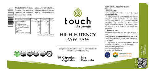 Touch Of Synergy-  High Potency Paw Paw 90 Veg Caps