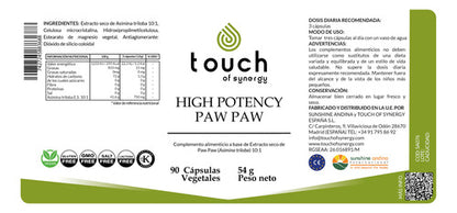 Touch Of Synergy-  High Potency Paw Paw 90 Veg Caps