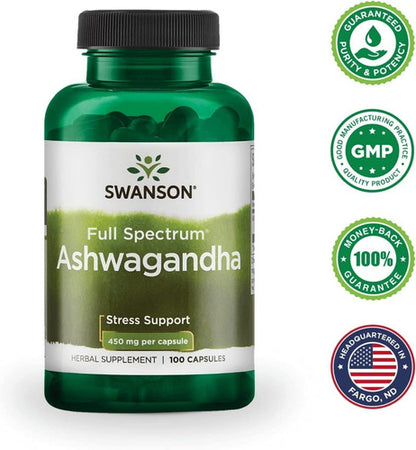 Swanson - Ashwaganda Full Spectrum 450 Mg 100 Caps