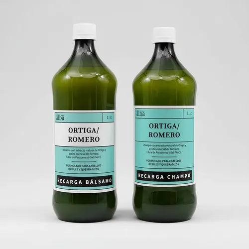 Del Alba - Kit Shampoo + Acondicionador Ortiga Romero Recarga