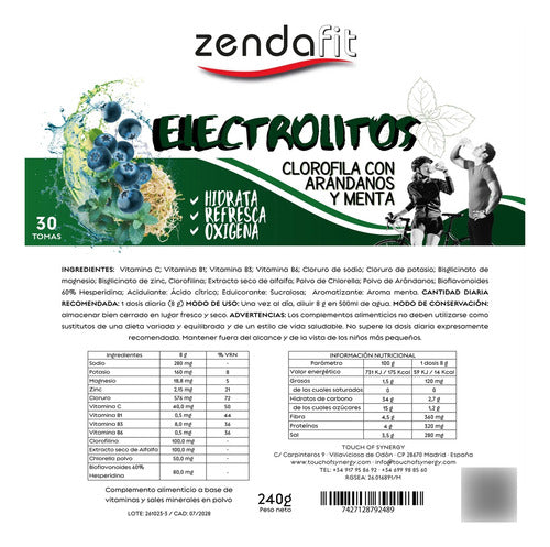 Touch Sinergy - Electrolitos, Clorofila, Arandanos Y Menta