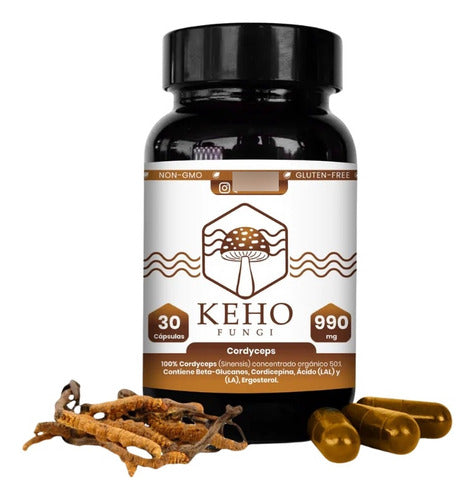 Keho Fungi- Cordyceps Concentrado 990 Miligramos 30 Cápsulas