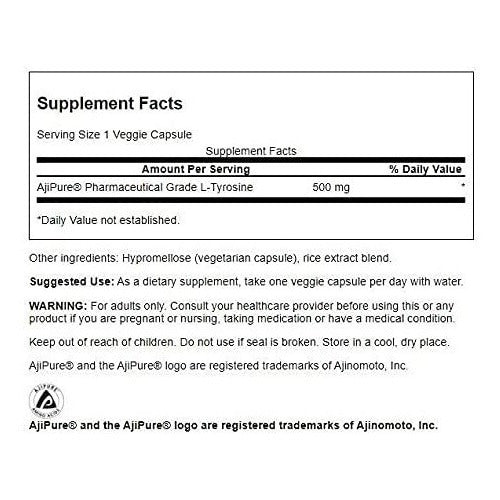 Swanson - L Tirosina 500 Mg 100 Capsulas (sistema Nervioso)