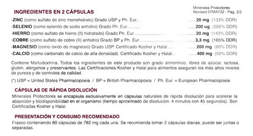 Vital Young - Minerales Protectores 60 Cápsulas