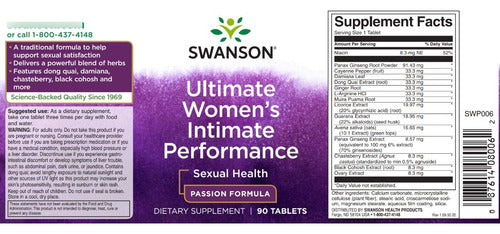Swanson - Ultimate Potenciador Sexual Femenino 90 Caps