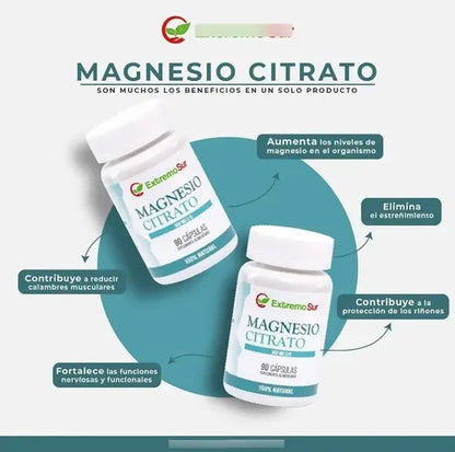Extremo Sur- Magnesio Citrato 500 Miligramos 90 Cápsulas