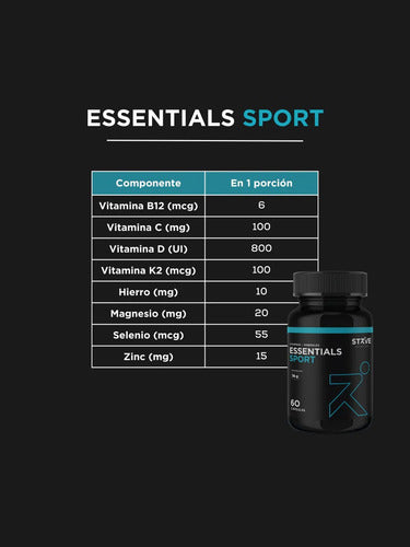 Strive  Nutrition- Essentials Sport (Vitaminas Y Minerales) 60 cápsulas