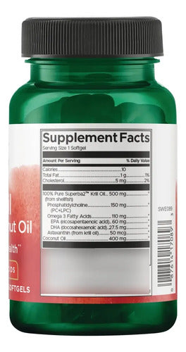Swanson-  Aceite De Krill Con Aceite De Coco 30softgels