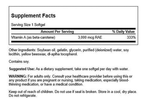 Vitamina A Swanson 10000ui 100 Softgels