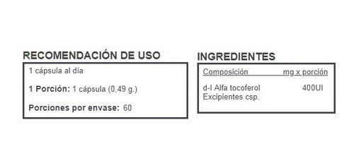 ANC- Vitamina E 400Ui 60 Cápsulas