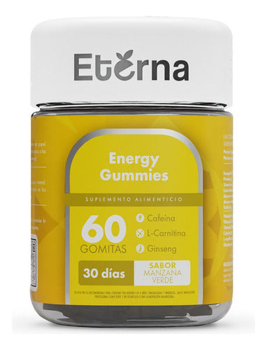 Eterna Energy Gummies Con Cafeína, Ginseng Y L-carnitina  Sabor Manzana