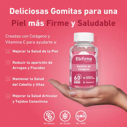 Eterna Nutrition - Colágeno + Vitamina C 120 Gomitas Sabor Berries