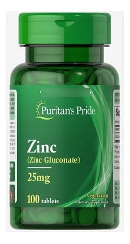 Puritan's Pride - Zinc Gluconato 25mg 100 Tabletas 