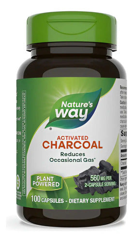 Natures Way - Carbón Activo 560mg 100 Capsulas N/a