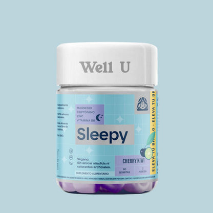Gomitas Magnesio Sleepy 60 Unid Well U Sabor Cherry Kiwi Sin Azúcar