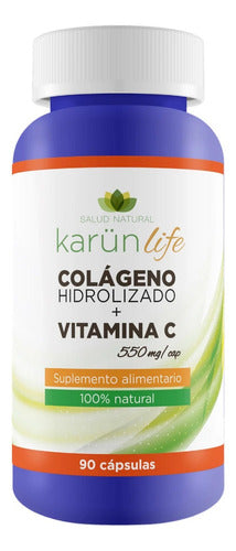 Karun Life - Colágeno Hidrolizado + Vitamina C 500mg 60 Cap Sin Sabor