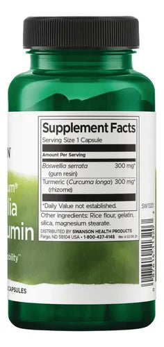 Swanson- Boswellia Curcumina movilidad y articulaciones  60capsulas