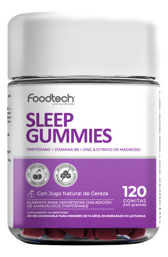 Foodtech - Sleep Gomitas (triptofano, B6, Zinc Y Magnesio)