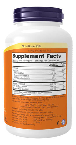 Now Foods - Super Omega 3 6 9 1200 Mg 180 Cápsulas Blandas