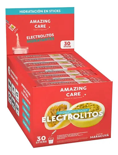 Amazin Care- Electrolitos Caja Display 30 Sticks Sin Azucar