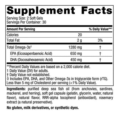 Nordic Naturals - Ultimate Omega 3 1280mg Limón 60capsulas 