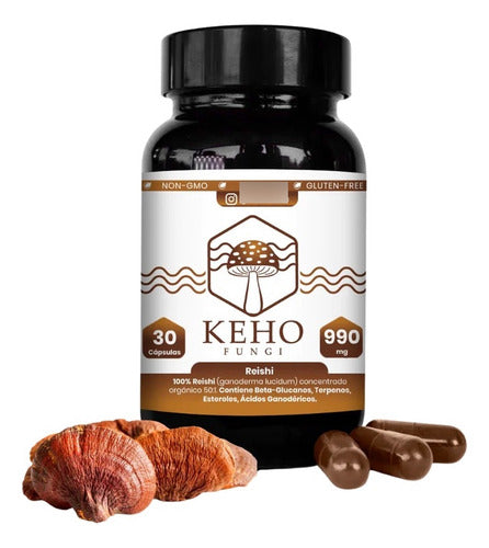 Keho Fungi- Reishi Concentrado 990 Miligramos 30 Cápsulas