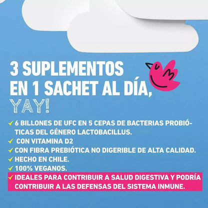 Nup! Kids- Probióticos + Vitamina  D + Prebióticos 30 Sachets