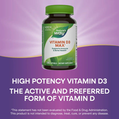 Natures Way - Vitamina D3 Max 5000ui 240 Capsulas N/a