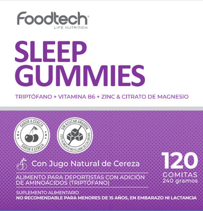 Foodtech - Sleep Gomitas (triptofano, B6, Zinc Y Magnesio)
