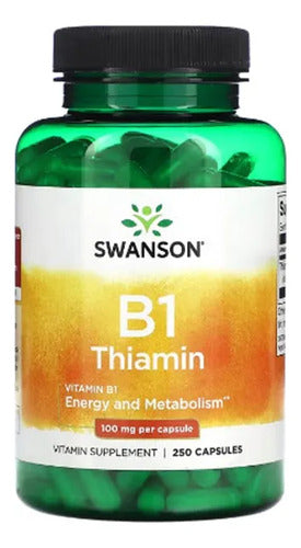 Swanson B1 Tiamina 100mg 250caps Sabor Sin Sabor