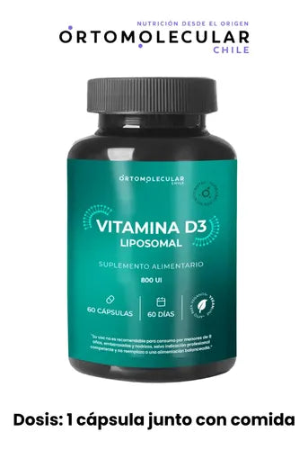 Vitamina D3 Liposomal 800ui 60 Capsulas Vegana Biodisponibilidad Ortomolecular Sin Sabor