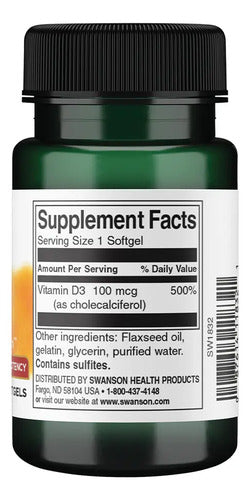 Swanson - D3 Alta Potencia 4000 Ui 90 Softgels N/a