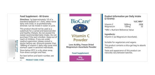 Biocare - Vitamina C En Polvo 60g