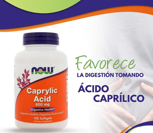 Now - Acido Caprílico 600mg 100s Gels