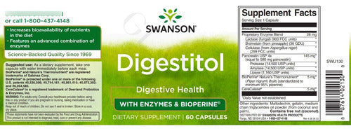 Swanson - Digestitol Salud Digestiva 60 Caps