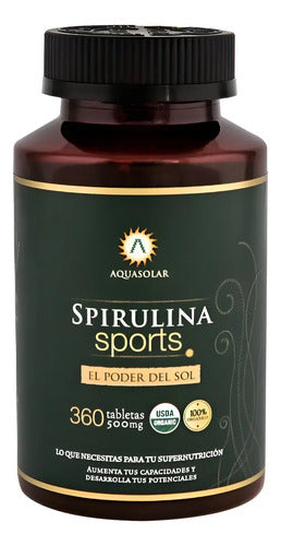 Aquasolar - Spirulina Sports 360 Tabletas 100% Orgánicas  Natural